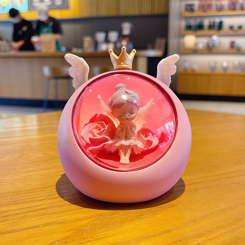 芭蕾女孩贝拉睡梦灯办公室桌面摆件车内饰品汽车装饰用品车载摆件
