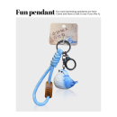 2025新款 原创灰蓝山雀鸟鸟教钥匙扣创意书包挂件小饰品可爱钥匙链