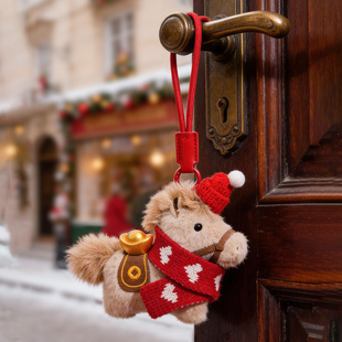 达松筠马上有钱毛绒钥匙扣书包挂件新年礼物2026年本命马年吉祥物