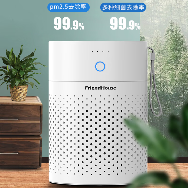 面帝豪梵便携式式办公桌卧室二小型家用空气净化器除甲醛车载充电 生活电器 桌面空气净化器 原图主图