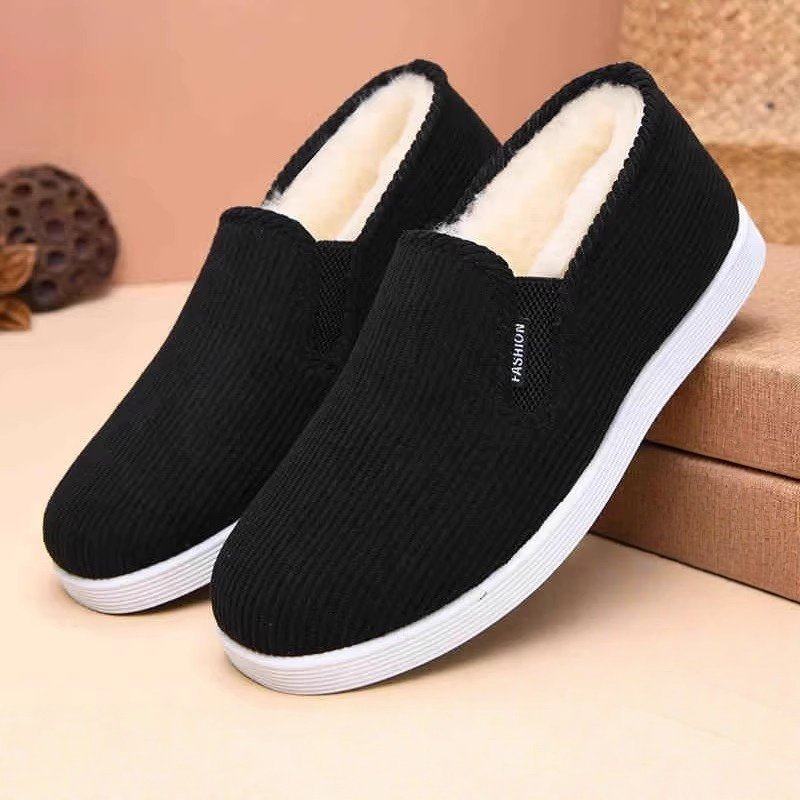 秋冬老北京布鞋加绒加厚二棉鞋男牛筋底工作开车保暖全黑色一脚蹬,流行男鞋,布鞋,淘宝优惠券,粉丝福利购,淘宝优惠卷