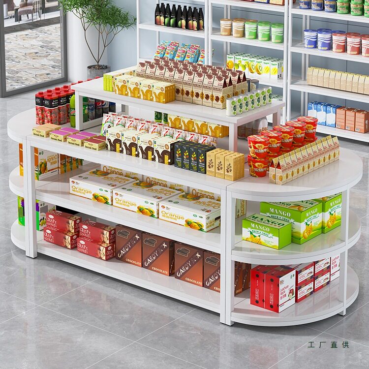 超市中岛展示柜零食架批发台鞋子展示架文具货架展示台母婴店堆头