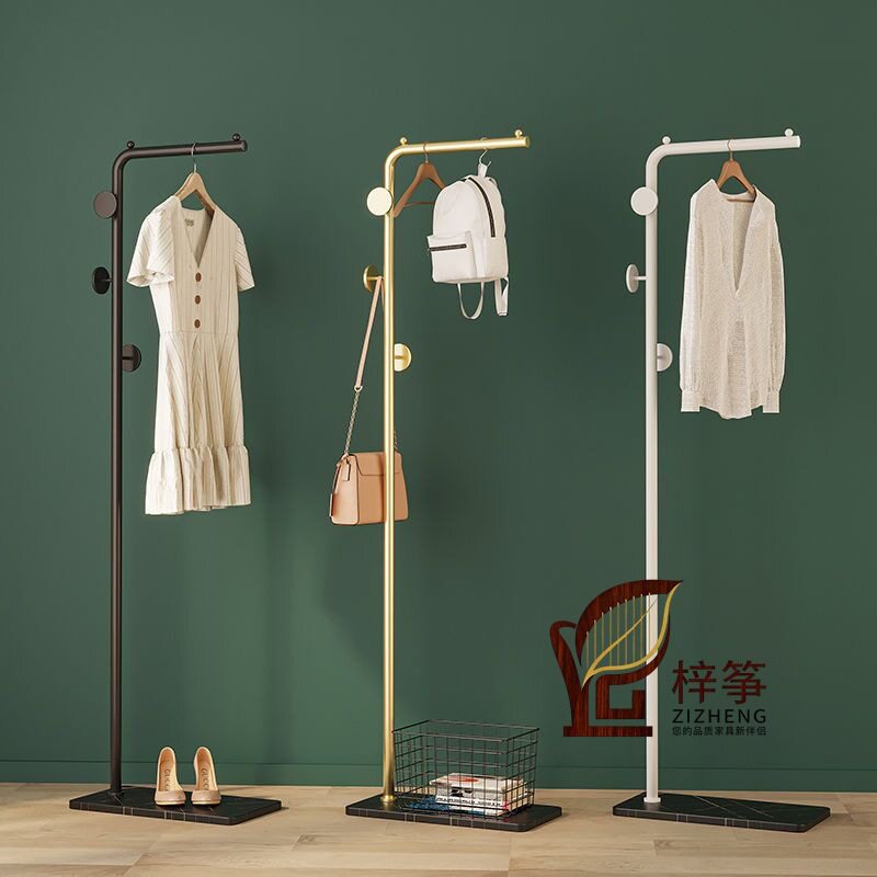 铁艺落地衣帽架挂衣架卧室家用立式衣架杆衣服架简约现代北欧风