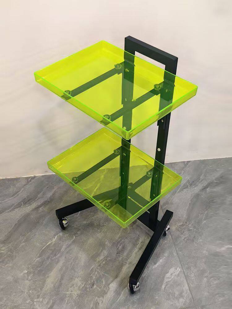 发廊专用烫染车简约不锈钢亚克力防染膏工具车可折叠美容美发推车