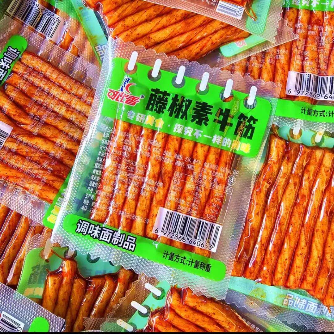 可比香藤椒素牛筋麻辣条8090后童年怀旧老式牛板筋大包装面筋零食