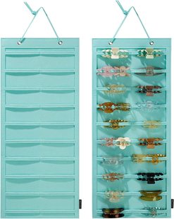 悬挂式发夹收纳盒爪夹收纳盒壁橱收纳袋壁挂储物袋毛毡发夹支架