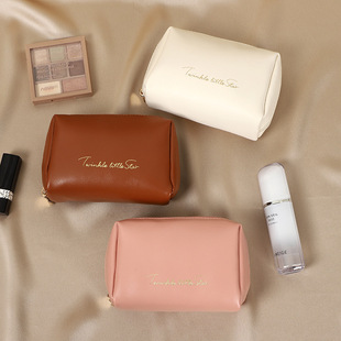高颜值女士便携补妆包小巧精致分区收纳化妆包手拿小号pu口红包