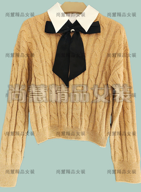 2025秋冬新款女装J53H3972时尚长袖假领针织上衣毛衣专柜正品