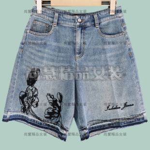 热裤 5218R休闲清凉花卉刺绣牛仔短裤 女装 2026春夏新款