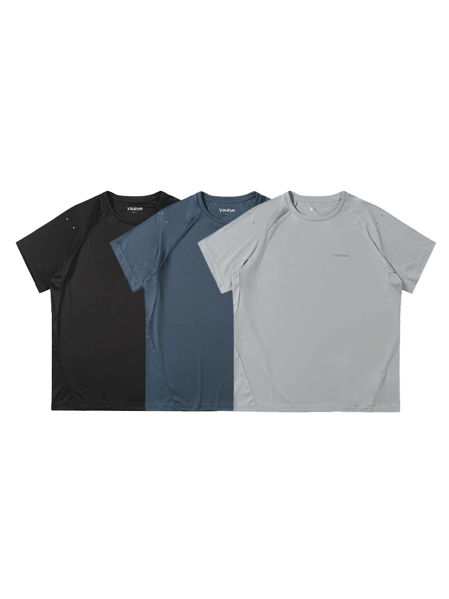 Yausye Tshirt 81凉感速干 多裁片 3M印花 运动健身 训练短袖