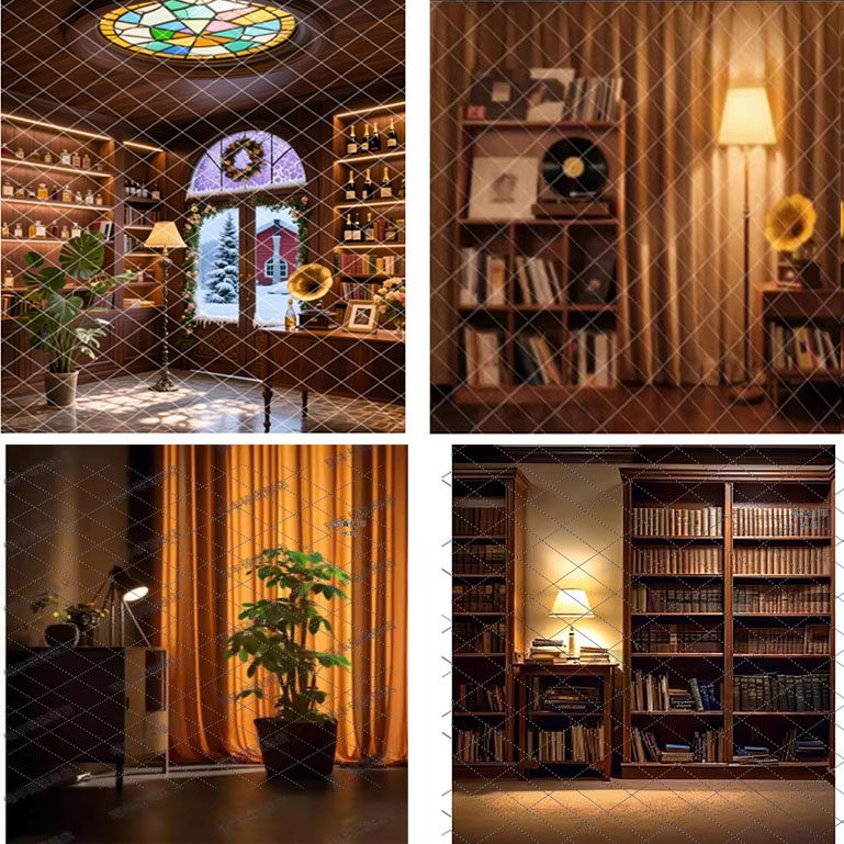 暖色轻奢背景布背景墙 直播间布置背景布 网红背景布3D立体主播直播背景布男装女装直播间带货背景布无痕无缝