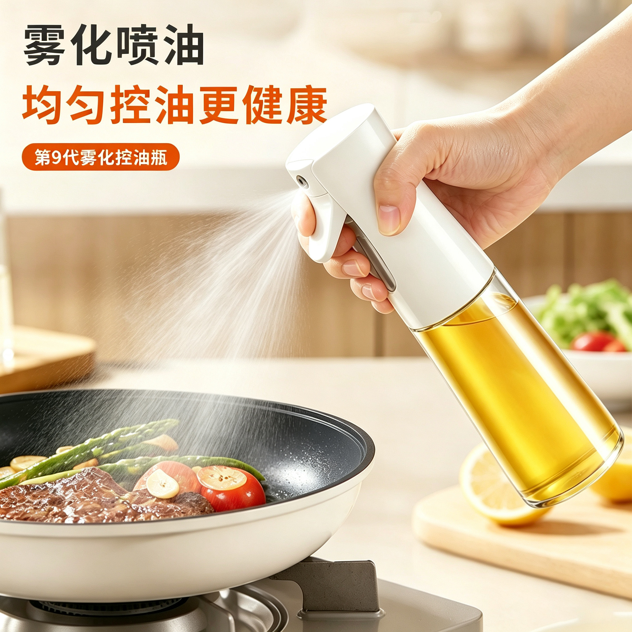 喷油壶玻璃家用厨房空气炸锅喷油瓶喷雾化雾状食用油加厚喷壶油罐