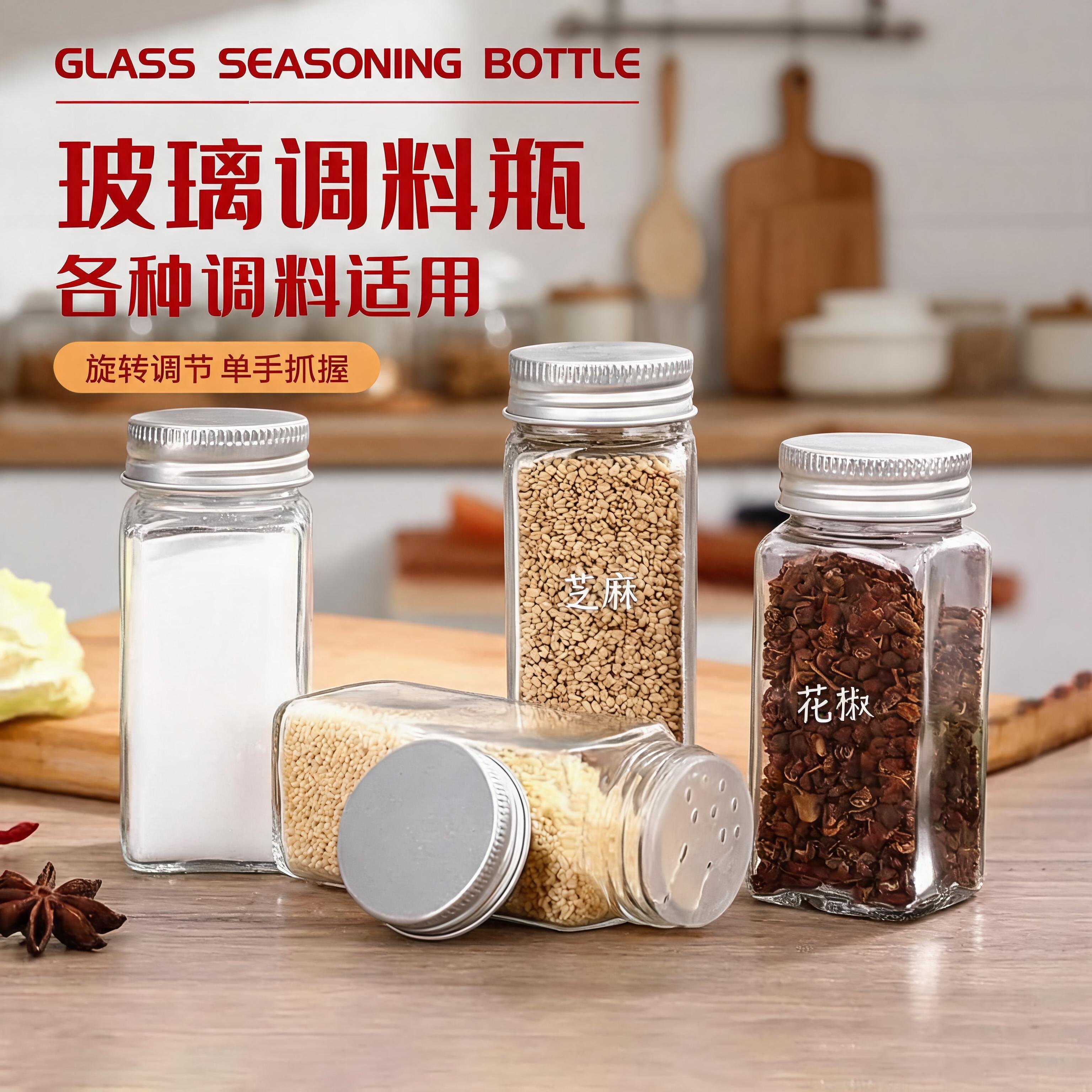 厨房调料调味瓶防潮玻璃瓶