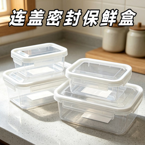 密封保鲜盒家用冰箱收纳盒大容量冻肉果蔬分装盒透明款水果便当盒