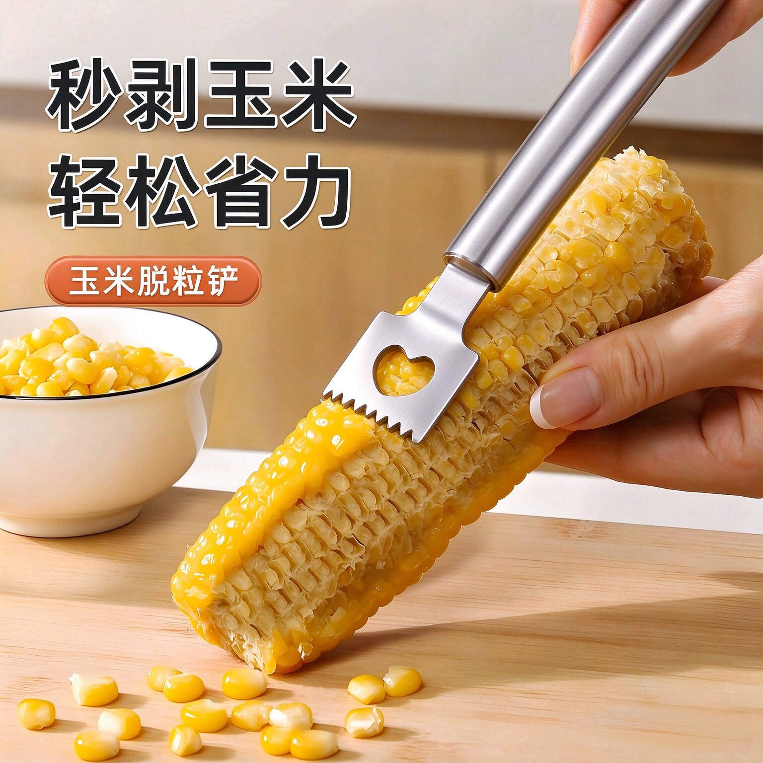 剥玉米神器家用新鲜玉米粒剥离器玉米刨不锈钢生熟玉米铲脱粒器