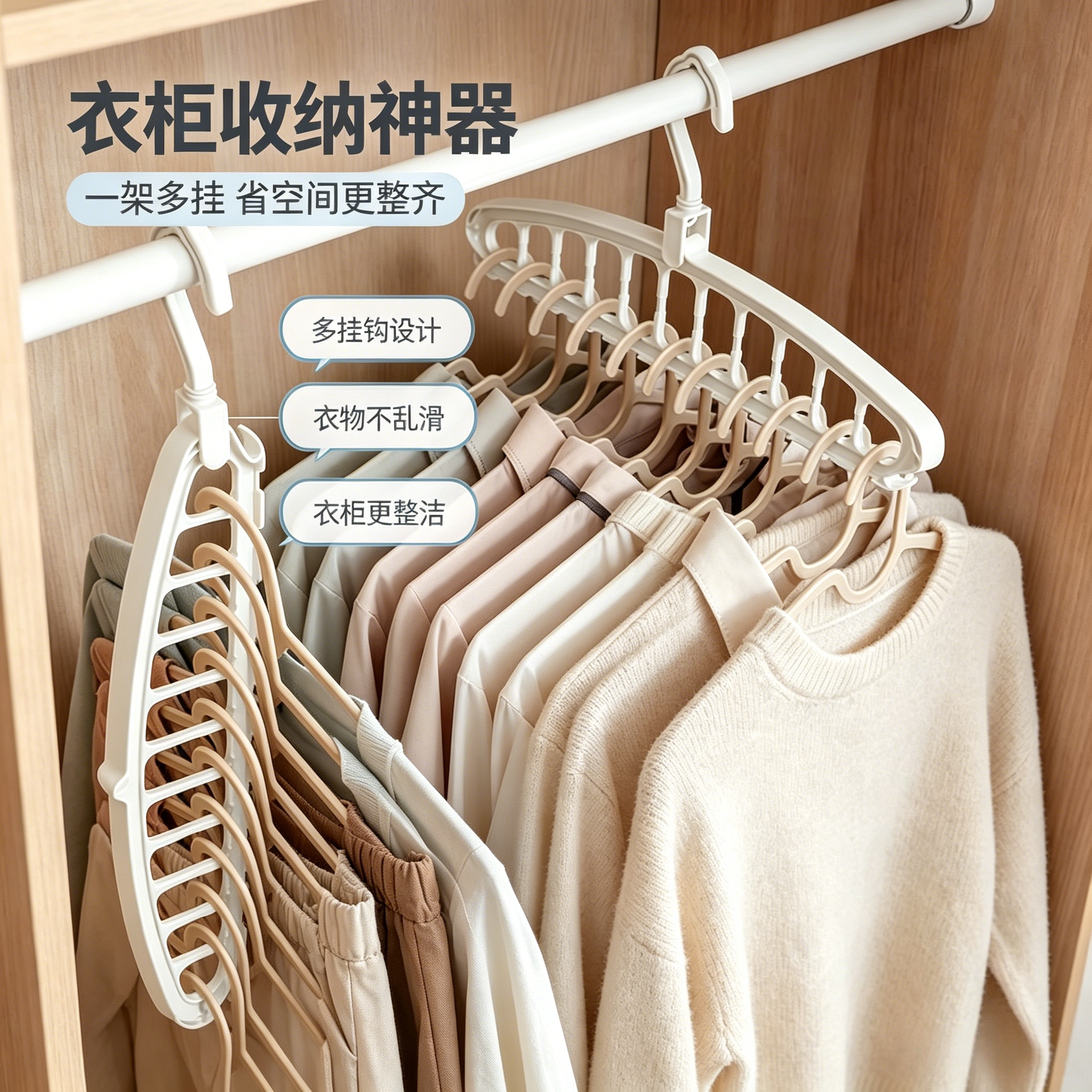 多功能旋转衣架宿舍家用防滑魔术折叠晾衣架九孔衣架子收纳神器