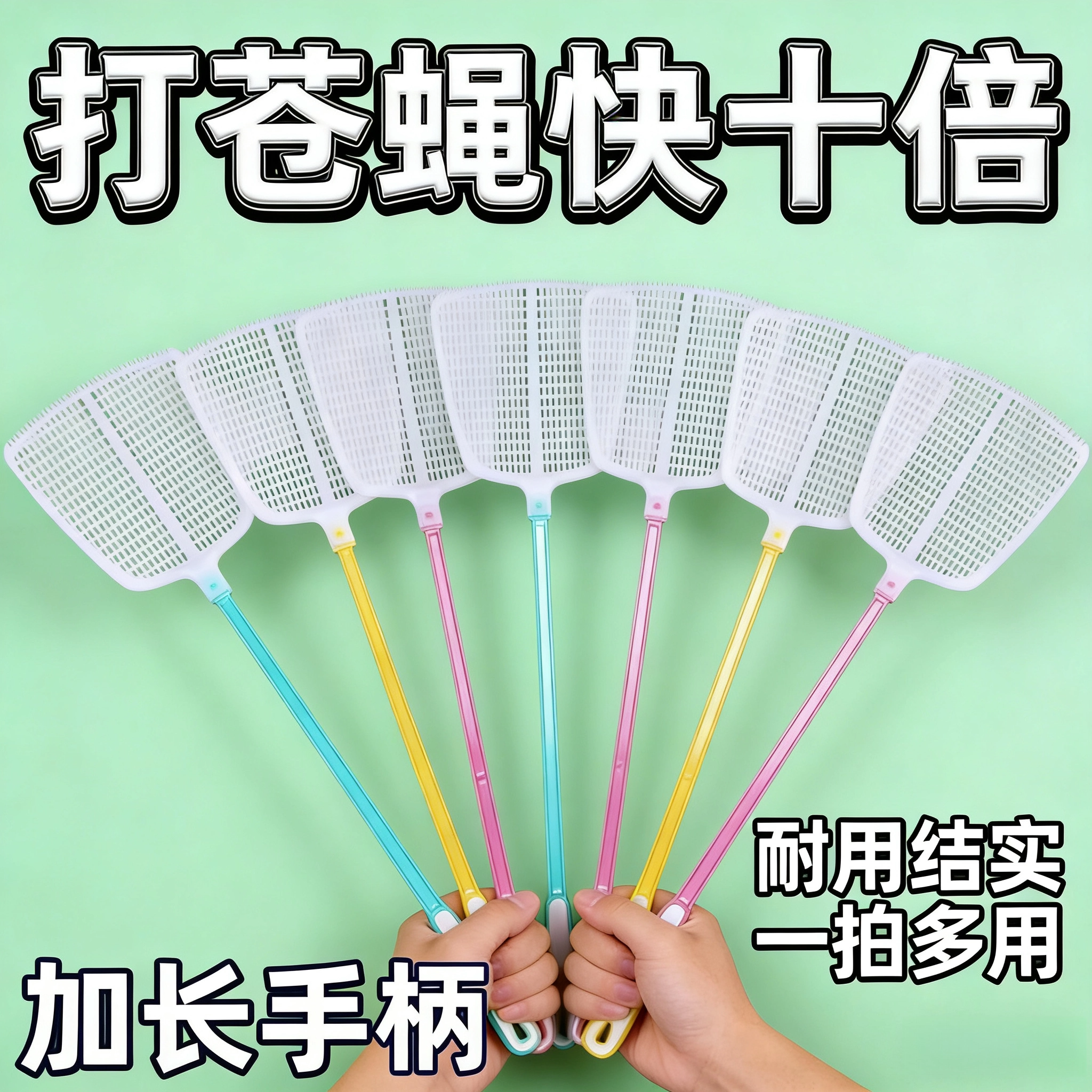 苍蝇拍打不烂熟胶夏季家用塑料软胶长耐用加厚软胶灭蚊虫拍蝇子拍
