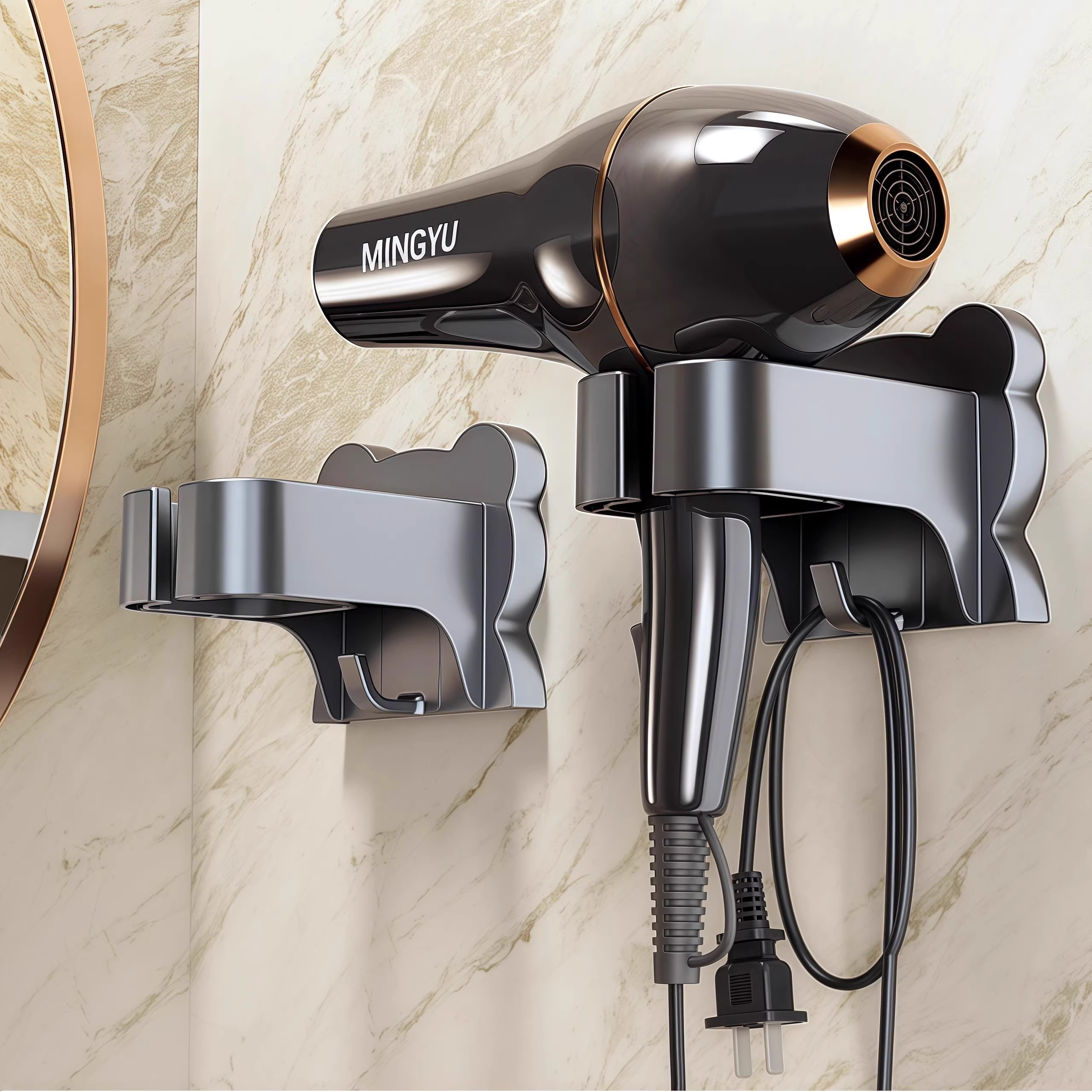 吹风机置物架免打孔浴室收纳神器