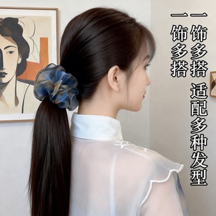 2026新款丸子头抓夹减龄温柔褶皱款高级感气质百搭网纱款简约优雅
