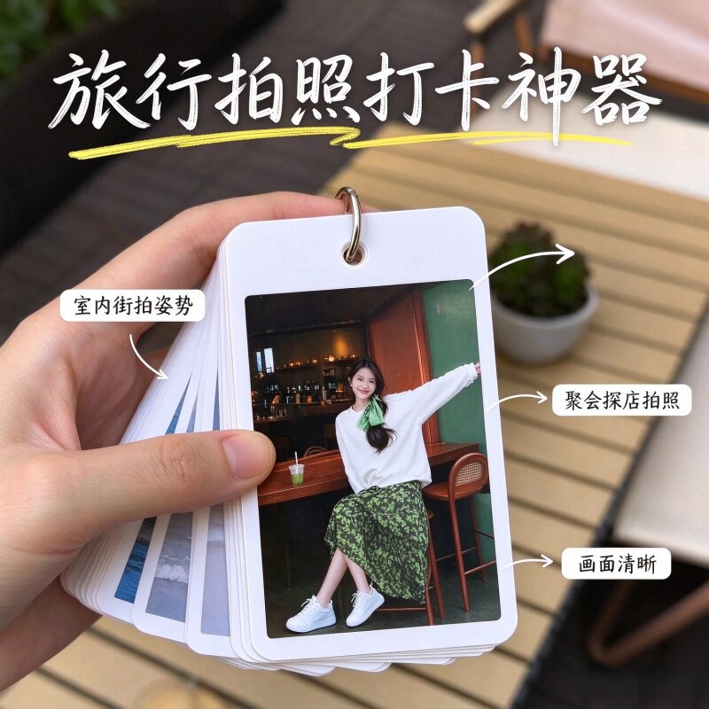 拍照姿势引导卡便携式旅行动作指导大全氛围感出片指南道具小卡册