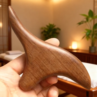 木质三角雀按摩器足疗棒足底刮痧板牛角点穴笔脚底穴位按摩棒工具