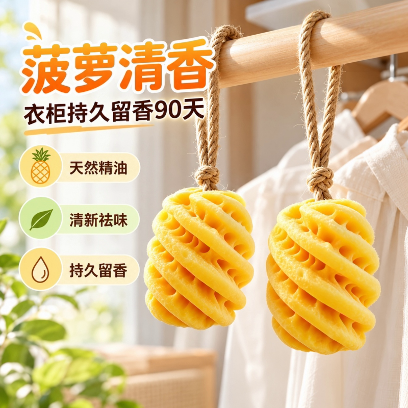 菠萝香氛香薰清新果香衣柜家用留香持久卫生间祛味室内散香器除味