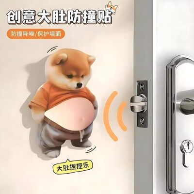 小狗人大肚皮捏捏乐可爱创意解压玩具小胖柴犬汽车防撞贴家居贴纸