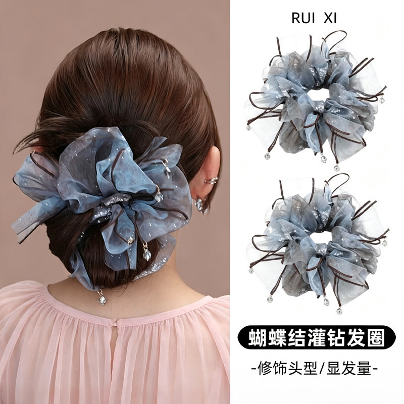 网纱蝴蝶结大肠发圈女高级感