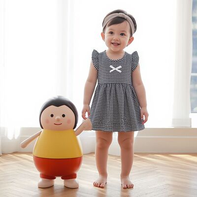 女童连衣裙夏季格子女宝宝衣服ins童装度假公主沙滩裙蝴蝶结