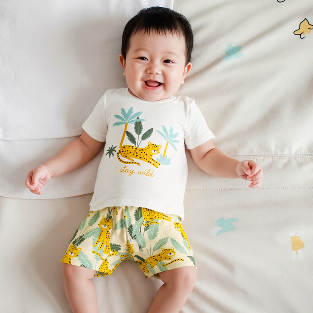 男童休闲套装童装夏季卡通动物宝宝衣服纯棉婴儿服装