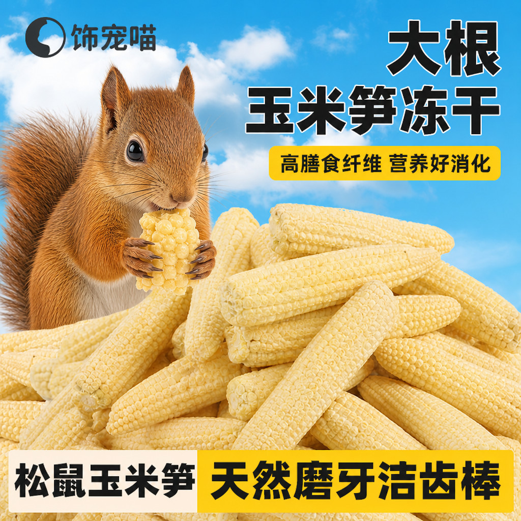 冻干玉米笋松鼠粮食仓鼠兔子豚鼠磨牙专用粮零食饲料营养玩具用品图片