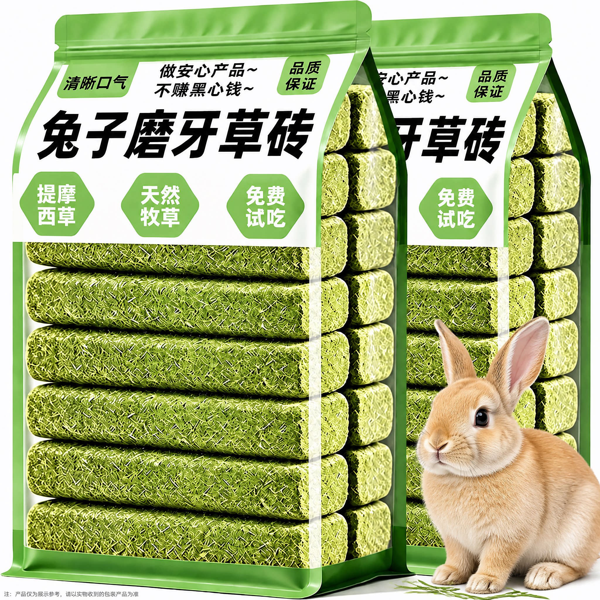 兔子磨牙草砖小宠提摩西苜蓿草块兔兔荷兰猪豚鼠专用磨牙棒小零食