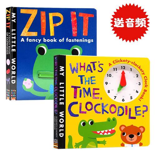 鳄鱼时钟书 英文原版绘本 What's The Time Clockodile 幼儿童认知纸板操作趣味玩具英语读物 幼儿早教启蒙宝宝时间管理 亲子互动