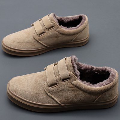 冬季棉鞋2025新款加绒大棉男鞋低帮保暖布鞋子厚底系带休闲鞋男款