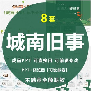 城南旧事PPT读书分享会名著导读后感交流赏析成品PPT可编辑修改