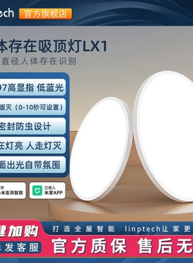 linptech人在智能灯护眼现代简约极简LED灯传感器主卧书房吸顶灯