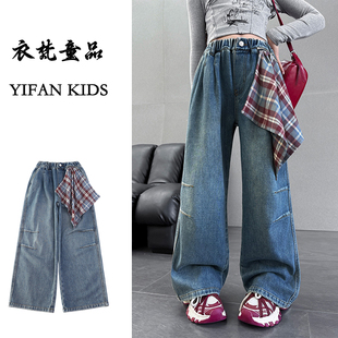韩系女童裤子春季儿童牛仔裤女孩春天独特超好看炸街洋气