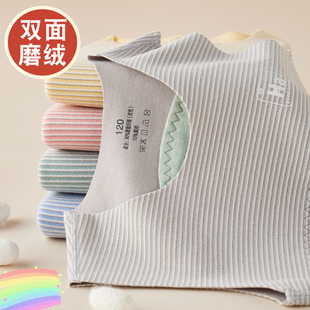 儿童无痕保暖背心男女童双面加薄绒加厚无袖 内穿学生打底秋冬新款