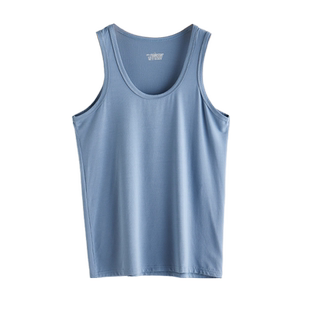 蚕丝背心男款夏季冰丝莫代尔修身运动速干汗衫坎肩白色内穿打底