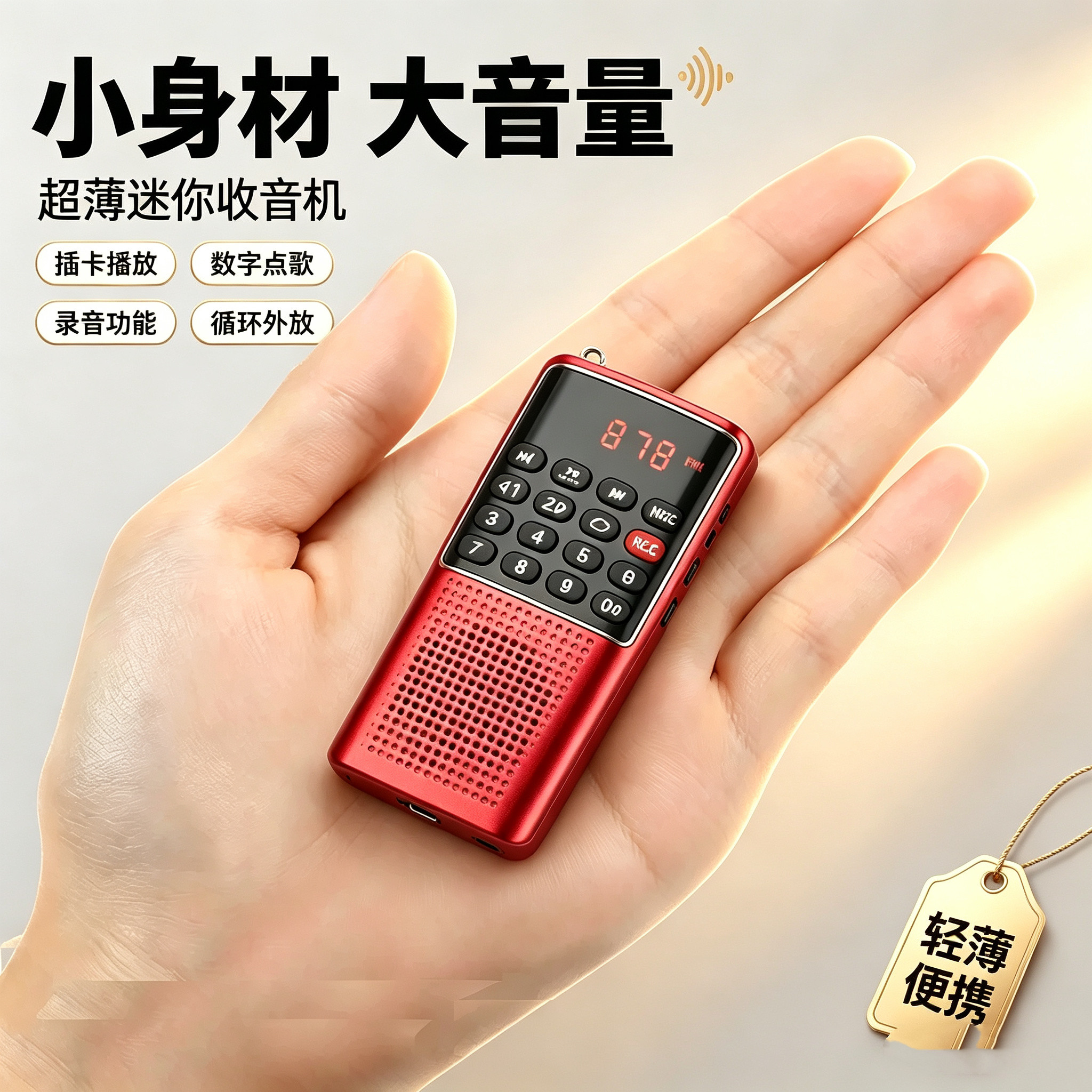 老人多功能迷你收音机播放器