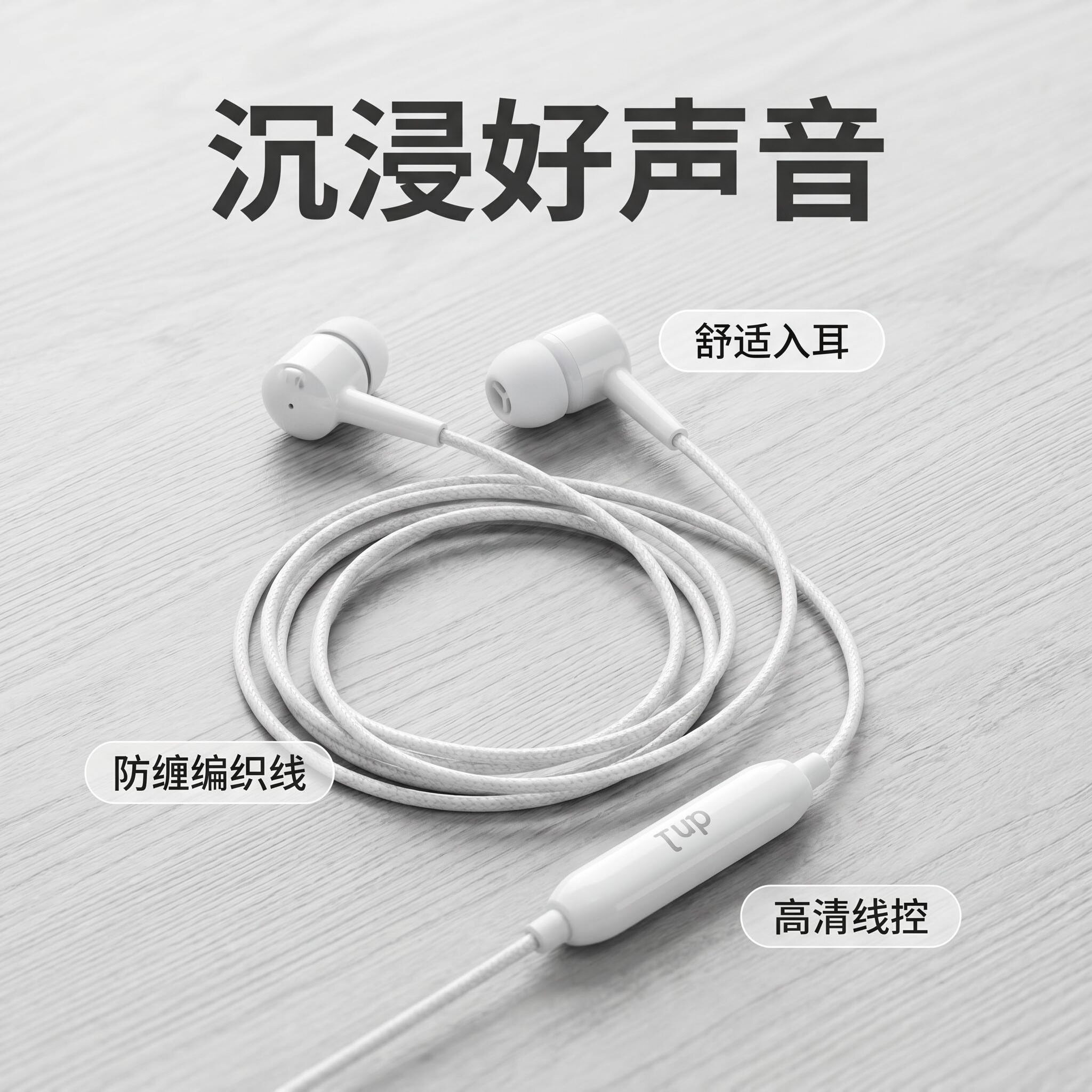 手机耳机有线入耳式接听通话立体声智能收音机播放器耳机高音质款