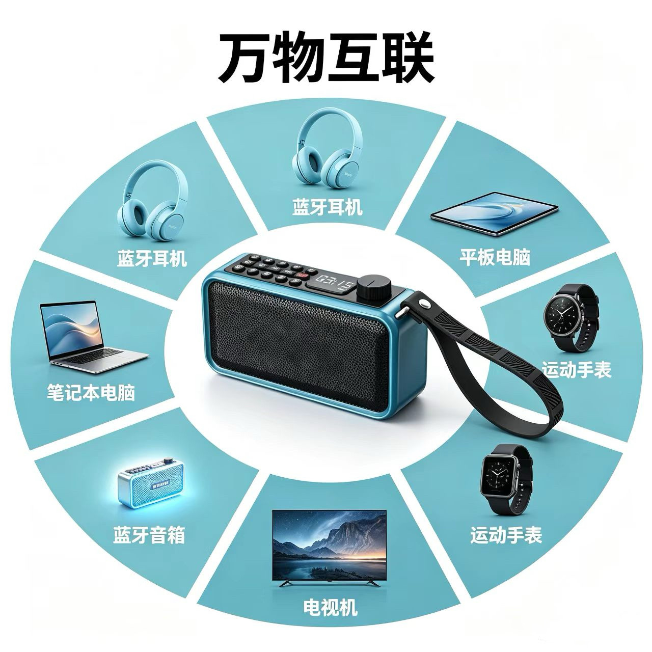 万物互联蓝牙乐器伴奏二胡电吹管笛箫音响多功能音响收音机广播