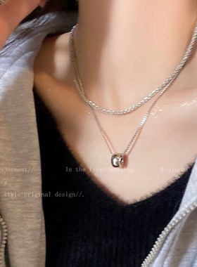 Double Layer Sparkling Bead Sweater Chain for Women Fashiona