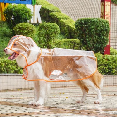 Large Pet Dog Raincoat Transparent Outdoor for Golden Retrie