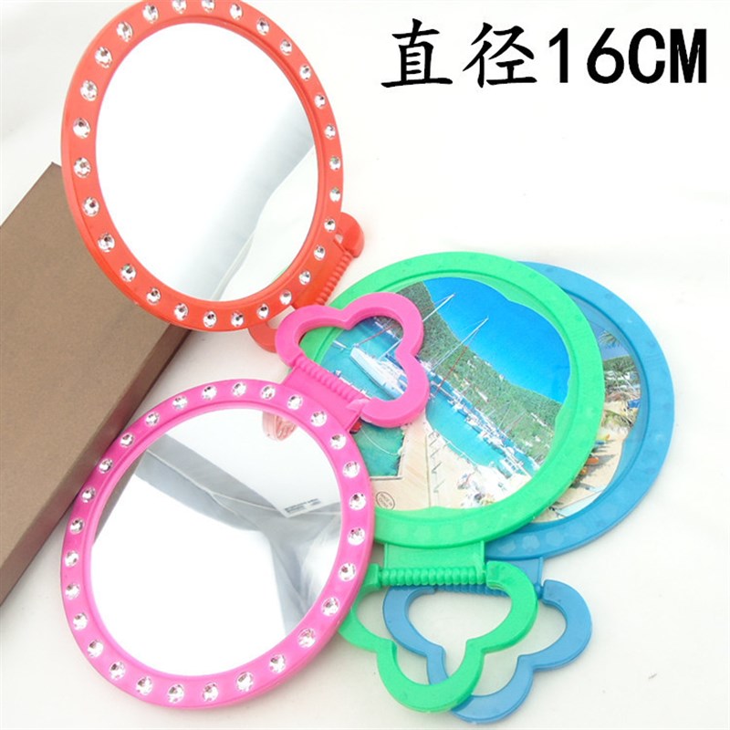 165 DiamondEmbedded Large Round Mirror Desktop Mirror Plasti