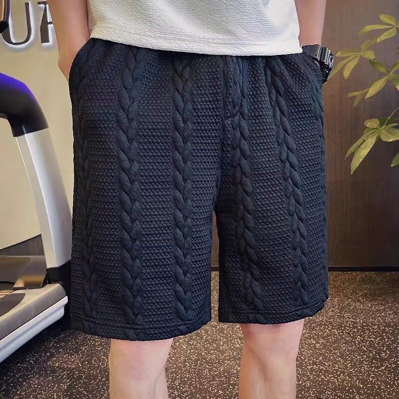 Summer Sports 5Point Shorts for Men Waffle Relaxed Straight