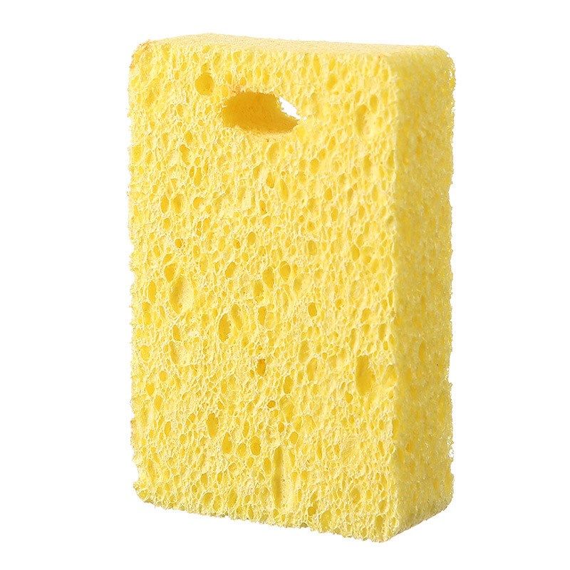 Natural Pulp Cotton Dishwashing Sponge Yellow Pulp Sponge wi
