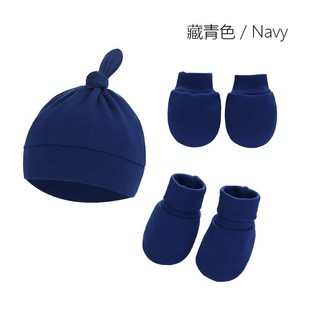 Newborn Hat Infant Mittens Booties FourPiece Set Baby Hat Gl