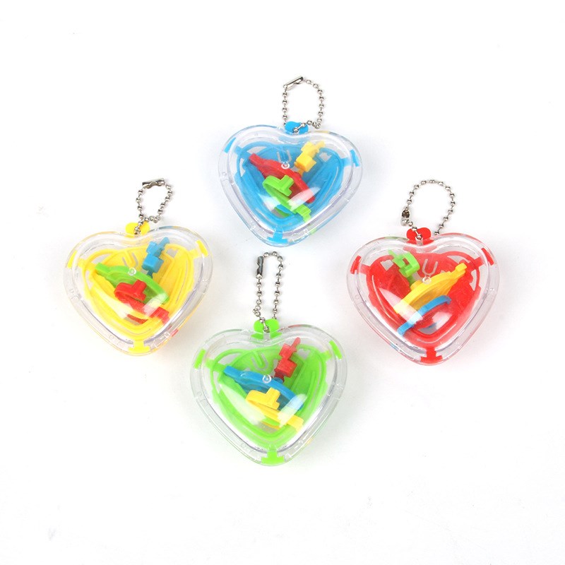 3D 50 3D Maze Puzzle Toy 50 Levels with Keychain Bead Roller