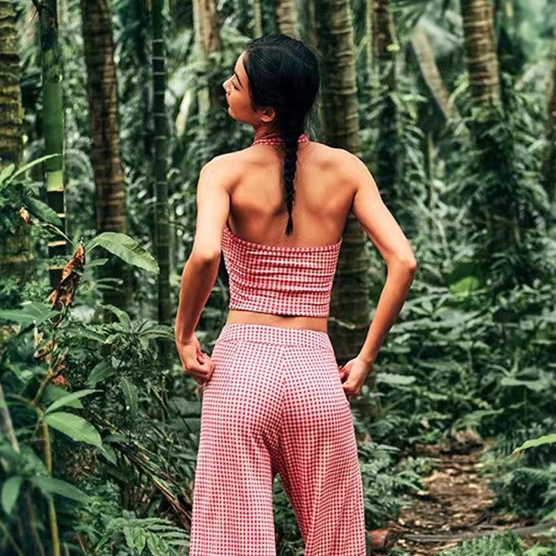 Summer 2025 Halter Neck Sports Bra for Women Chest Wrap with